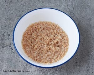 Soaking the bulgar for tabouli salad