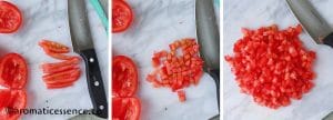 Chop the tomatoes finely