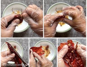 Discard the stems, seeds, and membranes