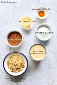 Ingredients needed for the fudge