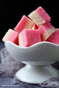 Close up shot of coconut ice