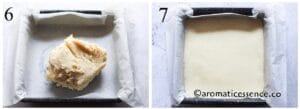 Press the white mixture into the bottom of the pan
