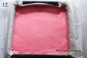 Layer the pink mixture over the white mixture