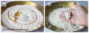 Add warm ghee and mix