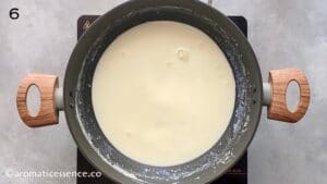 Milk reduced after 10 minutes