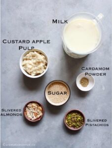 Ingredients needed for sitaphal basundi