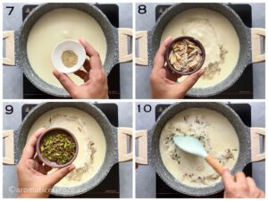 Add cardamom powder and slivered nuts