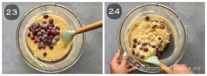 Fold in the cranberries in the batter