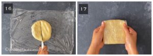 Shaping the dough into a square
