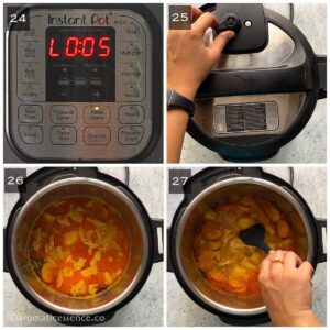 NPR for 5 minutes, open the lid and give a quick mix