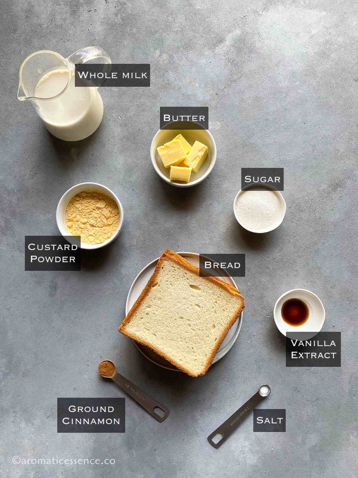Ingredients needed for French toast without eggs