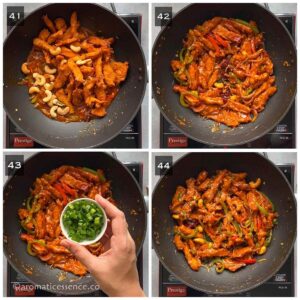 Fried chicken strips tossed with dragon sauce and scallion greens
