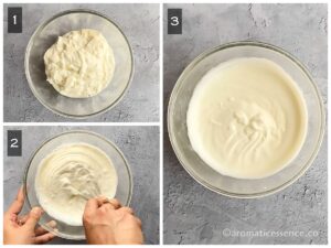 Beat curd/yogurt until smooth and creamy