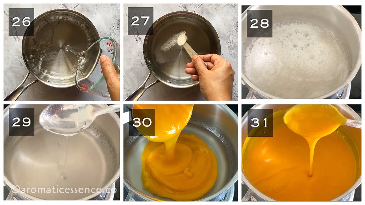 Preparation of agar agar-mango mixture