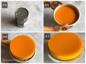 unmolding the cheesecake from the pan
