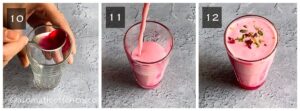 Serving rose lassi