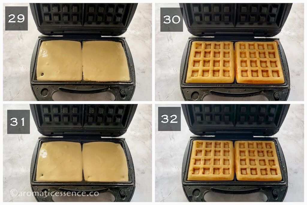 Cooking eggless waffles in a waffle maker