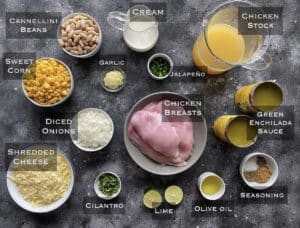 Ingredients needed to make pressure cooker green enchilada soup