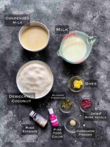 Ingredients needed to make nariyal barfi