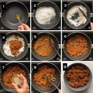 Preparation of coconut jaggery filling