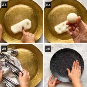 Rice dough kneaded until soft, smooth, and pliable