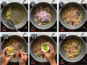 Whole spices, onions, ginger, garlic, and green chilies sauteed in ghee