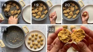 Mixture shaped into tilgud ladoo